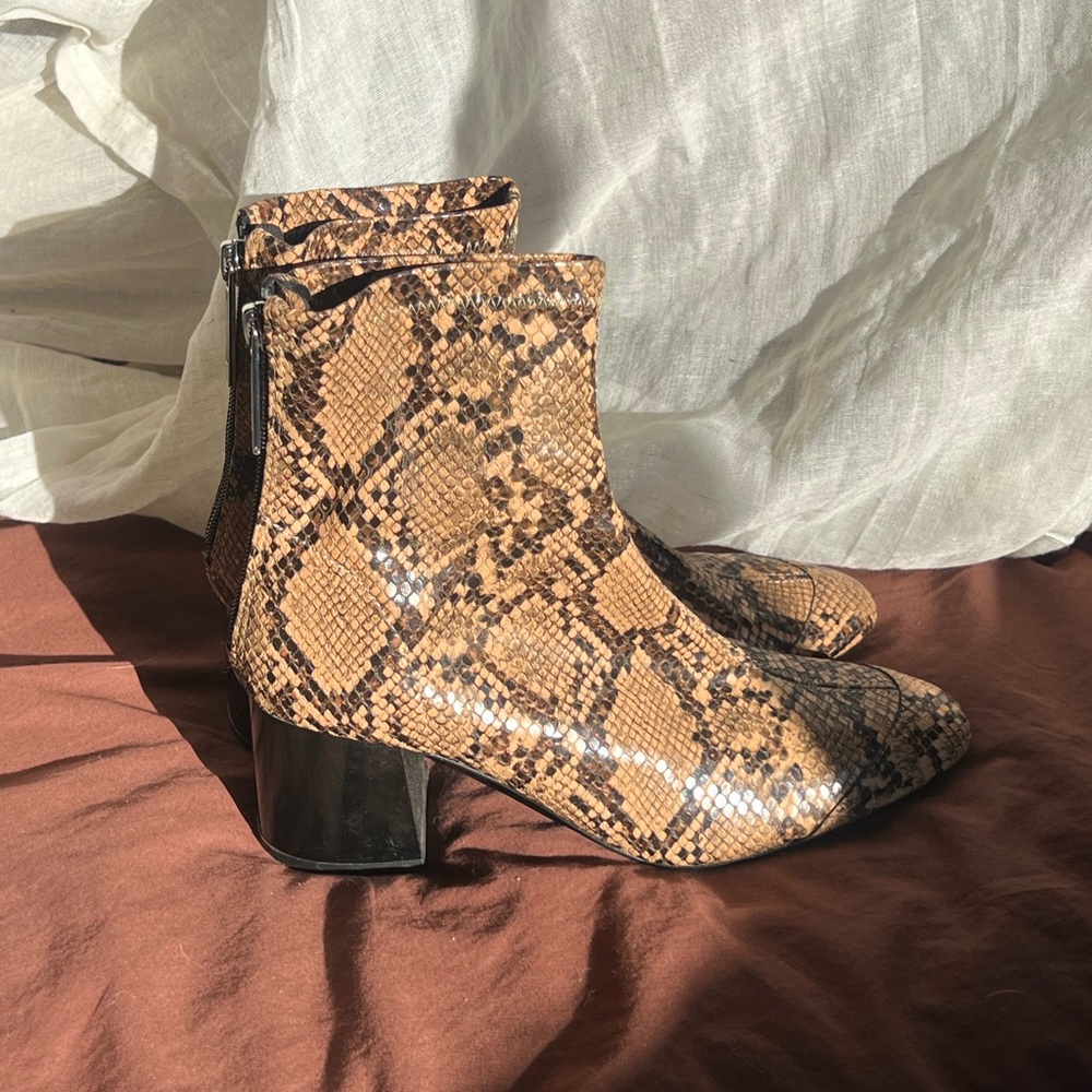 Zara Snakeskin Ankle Boots